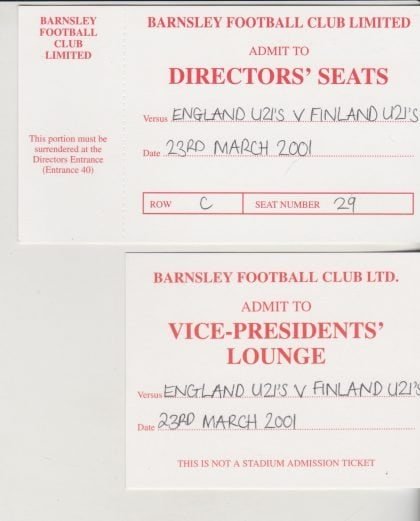 England u21 v Finland u21 23-Mar-2001