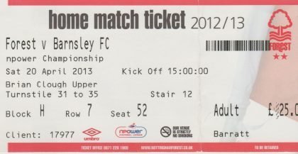 Nottingham Forest v Barnsley 20-Apr-2013