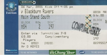 Everton v Blackburn Rovers 06-Mar-2005