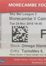 Morecambe v Cambridge United 24-Nov-2015