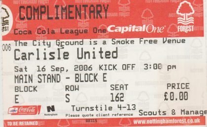 Nottingham Forest v Carlisle United   16-Sep-2006