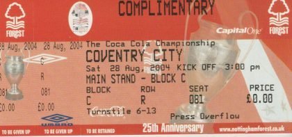 Nottingham Forest v Coventry City 28-Aug-2004