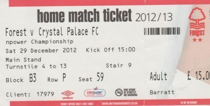 Nottingham Forest v Crystal Palace 29-Dec-2012