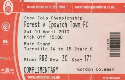 Nottingham Forest v Ipswich Town  10-Apr-2010
