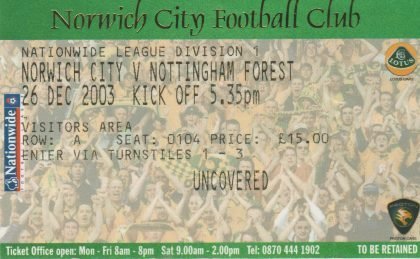 Norwich City v Nottingham Forest  26-Dec-2003