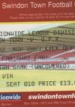 Swindon Town v Queens Park Rangers 22-Nov-2003