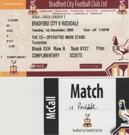 Bradford City v Rochdale 01-Dec-2009