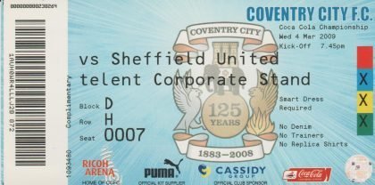Coventry City v Sheffield United  04-Mar-2009