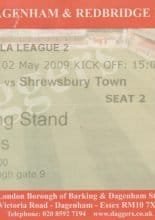 Dagenham & Redbridge v Shrewsbury Town 02-May-2009