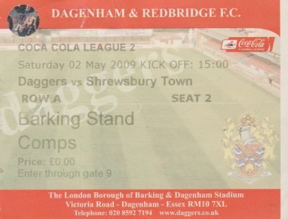 Dagenham & Redbridge v Shrewsbury Town 02-May-2009