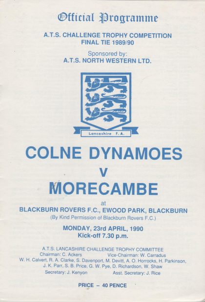 Colne Dynamoes v Morecambe  23-Apr-1990