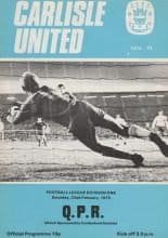 Carlisle United v Queens Park Rangers  22-Feb-1975