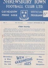 Shrewsbury Town v Aldershot 08-Sep-1958