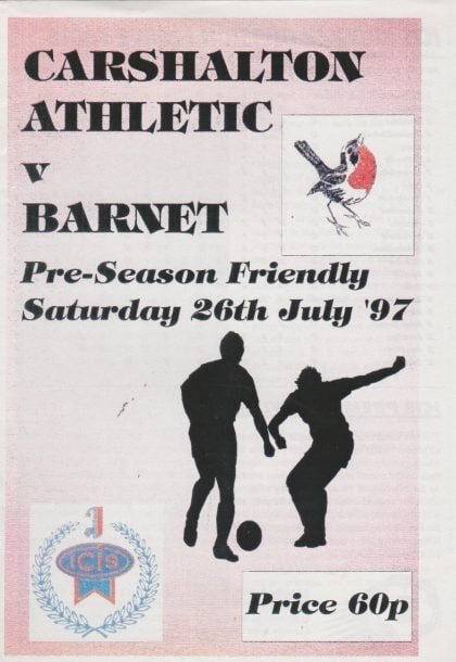 Carshalton Athletic v Barnet 26-Jul-1997