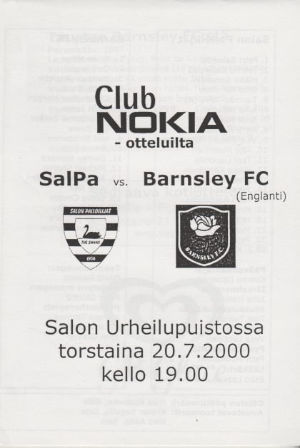 Salpa v Barnsley 20-Jul-2000