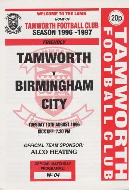Tamworth v Birmingham City 13-Aug-1996