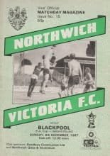Northwich Victoria v Blackpool 06-Dec-1987