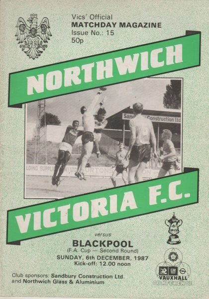 Northwich Victoria v Blackpool 06-Dec-1987