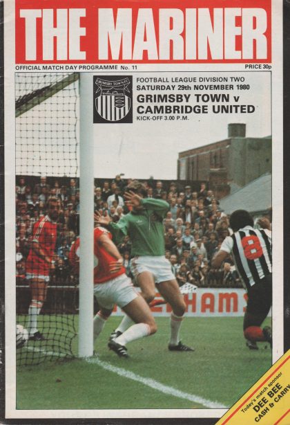 Grimsby Town v Cambridge United 29-Nov-1980