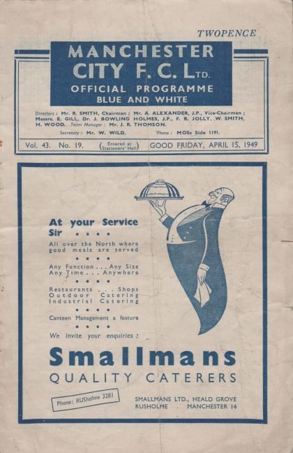 Manchester City v Chelsea 15-Apr-1949