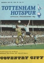 Tottenham Hotspur v Coventry City 26-Oct-1977