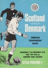 Scotland v Denmark 11-Nov-1970