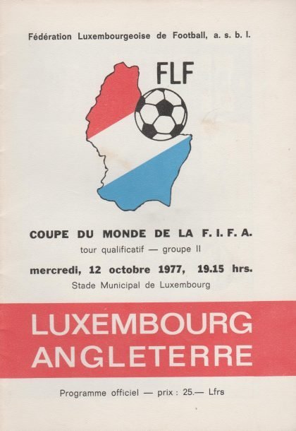Luxembourg v England 12-Oct-1977