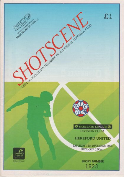 Aldershot v Hereford United 15-Dec-1990