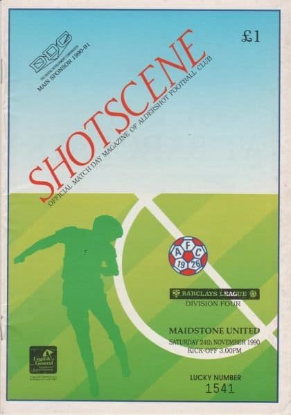 Aldershot Town v Maidstone United 24-Nov-1990