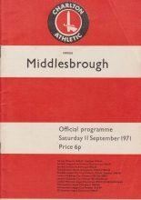 Charlton Athletic v Middlesbrough 11-Sep-1971