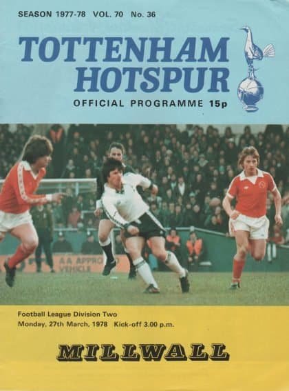 Tottenham Hotspur v Millwall 27-Mar-1978