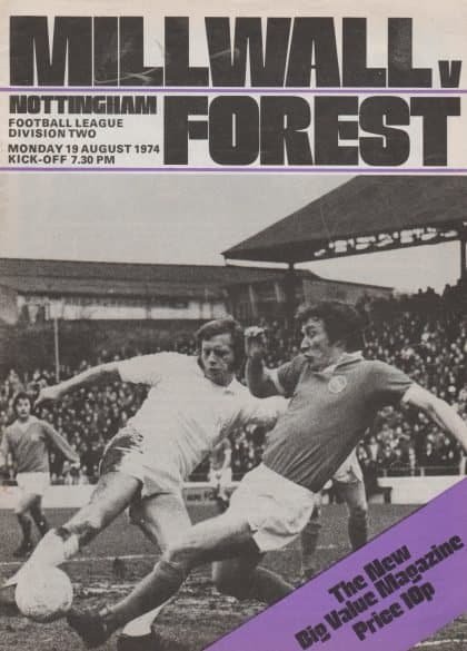 Millwall v Nottingham Forest 19-Aug-1974