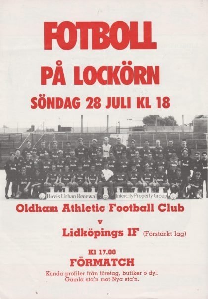 Lidköpings v Oldham Athletic   28-Jul-1991