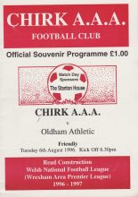 Chirk A.A.A. v Oldham Athletic   06-Aug-1996