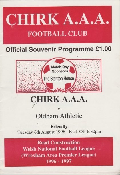 Chirk A.A.A. v Oldham Athletic   06-Aug-1996