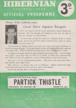 Hibernian v Partick Thistle  10-Jan-1962