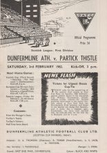 Dunfermline Athletic v Partick Thistle 03-Feb-1962