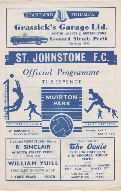 St Johnstone v Partick Thistle  07-Apr-1962