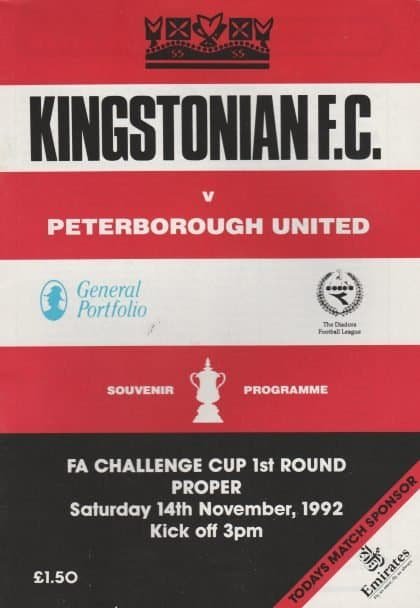 Kingstonian v Peterborough United 14-Nov-1992