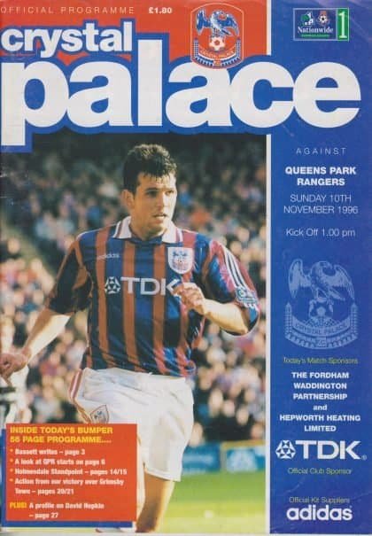 Crystal Palace v Queens Park Rangers 10-Nov-1996