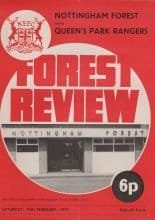 Nottingham Forest v Queens Park Rangers 10-Feb-1973
