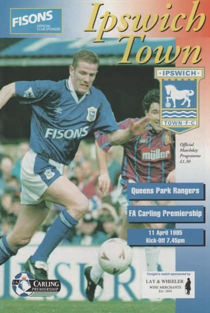 Ipswich Town v Queens Park Rangers 11-Apr-1995