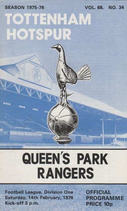Tottenham Hotspur v Queens Park Rangers 14-Feb-1976