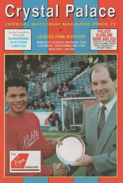 Crystal Palace v Queens Park Rangers 16-Feb-1991