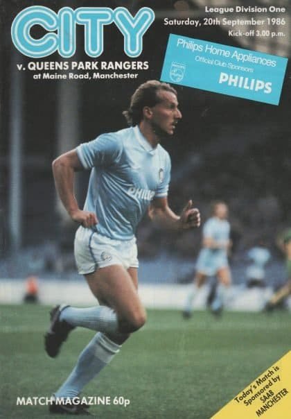 Manchester City v Queens Park Rangers 20-Sep-1986