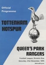 Tottenham Hotspur v Queens Park Rangers 21-Dec-1974