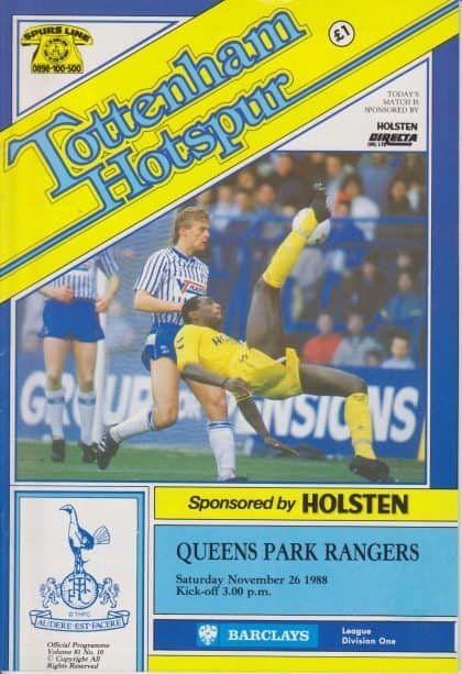 Tottenham Hotspur v Queens Park Rangers 26-Nov-1988
