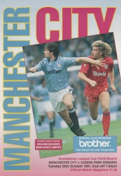Manchester City v Queens Park Rangers 29-Oct-1991