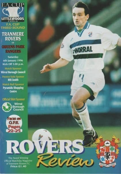 Tranmere Rovers v Queens Park Rangers 06-Jan-1996