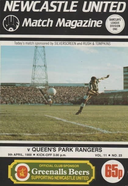 Newcastle United v Queens Park Rangers 09-Apr-1988